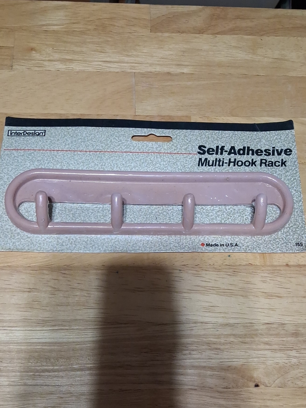 Vintage InterDesign Self-Adhesive Multi-Hook Rack - Dusty Pink